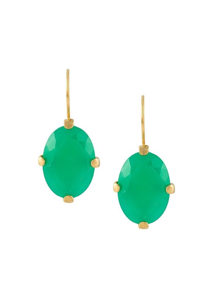 Wouters & Hendrix Miss Mae Chrysoprase Earrings, Women's, Green, Sterling Silver