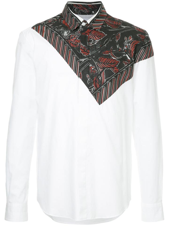 Yoshiokubo Leaf Bandana Print Shirt - White