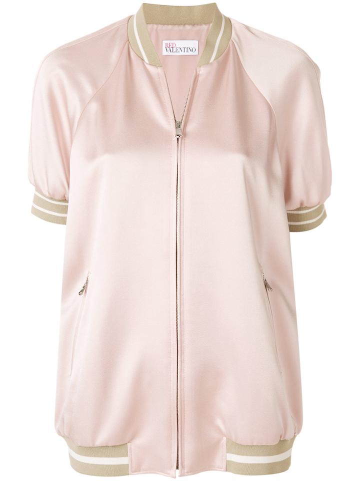 Red Valentino Embroidered Bomber Jacket - Pink & Purple