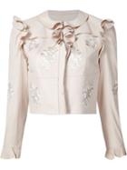 Alexander Mcqueen Embroidered Details Jacket, Women's, Size: 40, White, Leather
