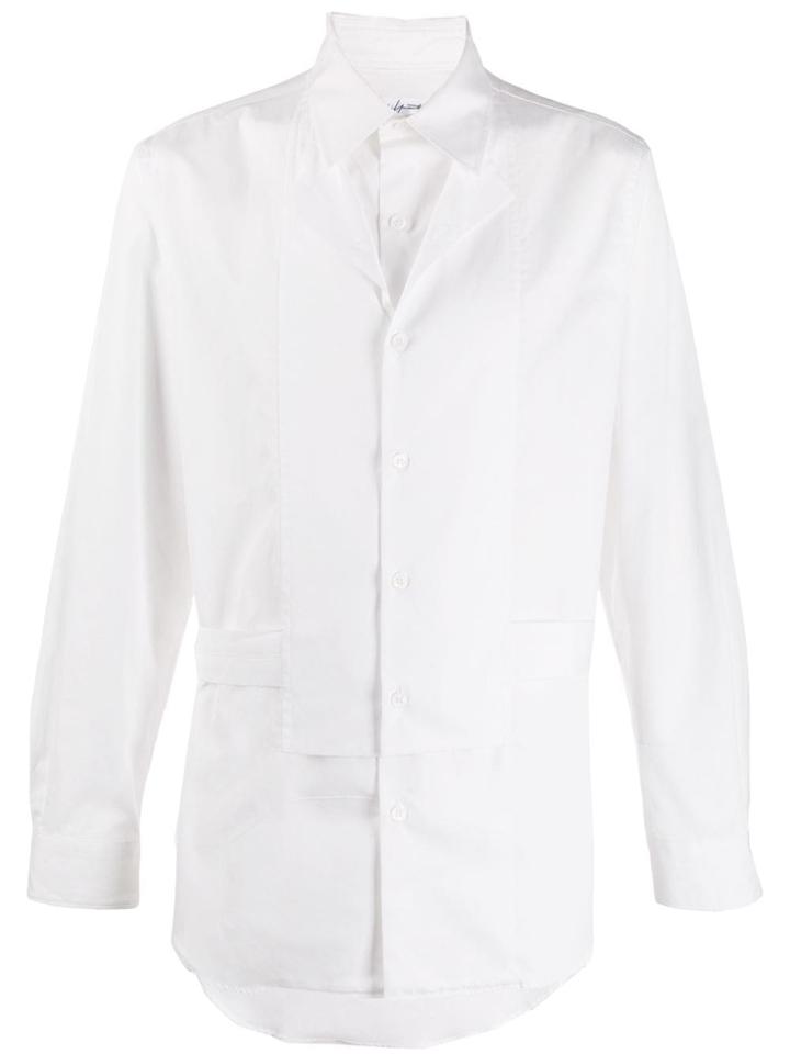 Yohji Yamamoto Tuxedo Style Long Sleeve Shirt - White