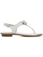 Michael Michael Kors T-strap Bow Trimmed Sandal - Metallic