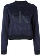 Calvin Klein Jeans Logo Cropped Sweatshirt, Women's, Size: Medium, Black, Cotton/spandex/elastane