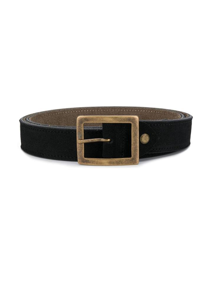 Paolo Pecora Kids Teen Rectangle Buckle Belt - Black