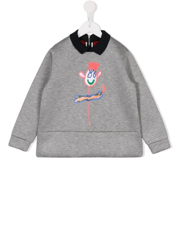 Marni Kids Polo Collar Print Dress, Girl's, Size: 12 Yrs, Grey