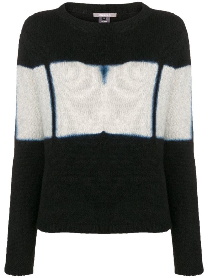Suzusan Cashmere Two-tone Sweater - Black