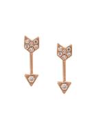 Ef Collection Mini Arrow Diamond Stud Earrings, Metallic