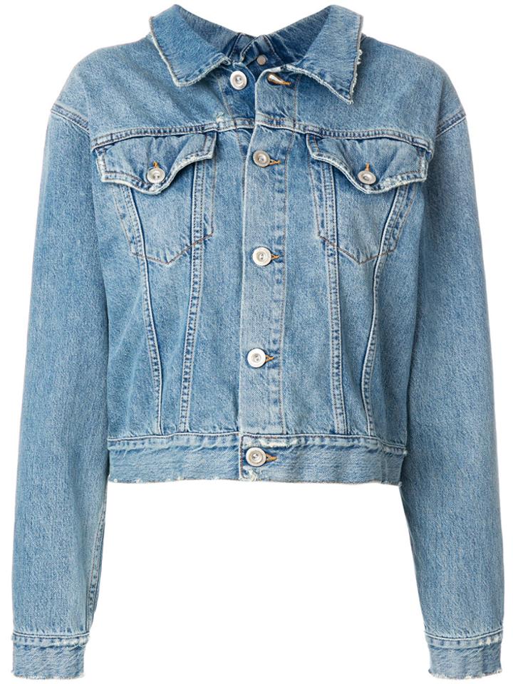 Unravel Project Fitted Denim Jacket - Blue