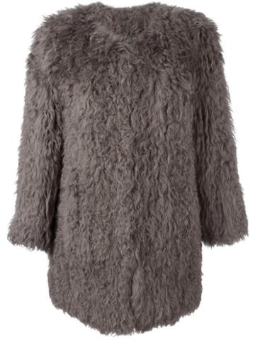 Ravn Classic Fur Coat, Women's, Size: 38, Brown, Lamb Fur