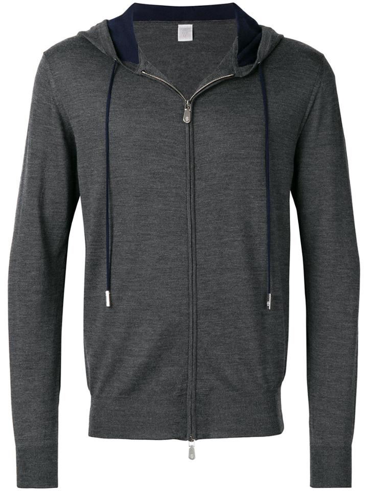 Eleventy Hooded Zipped Jacket - Grey