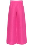 Simon Miller Aliso Flared Silk Linen-blend Trousers - Pink & Purple