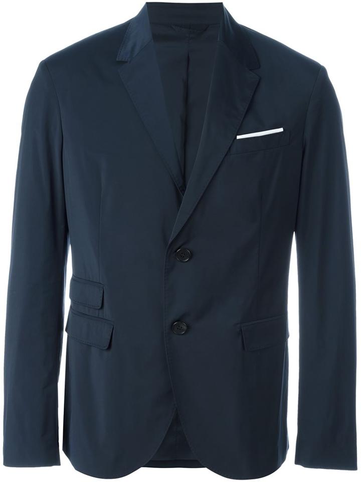 Neil Barrett Two Button Blazer, Men's, Size: 52, Blue, Polyester/spandex/elastane/viscose