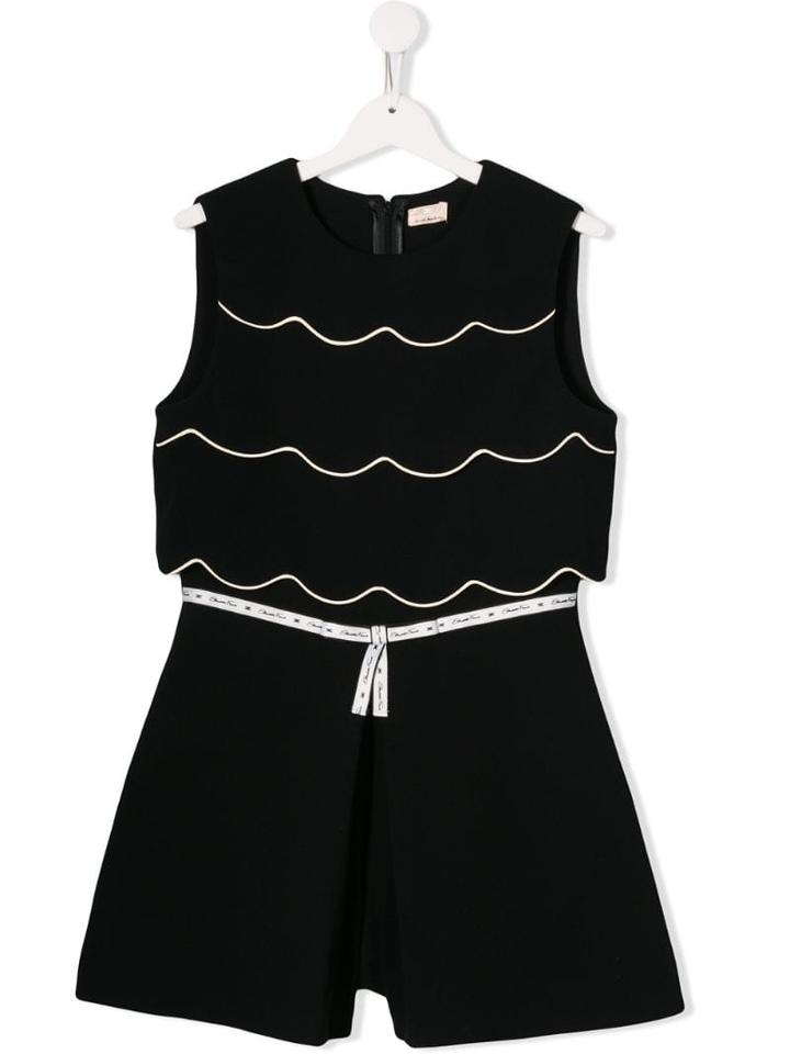 Elisabetta Franchi La Mia Bambina Teen Scalloped Hem Playsuit - Black
