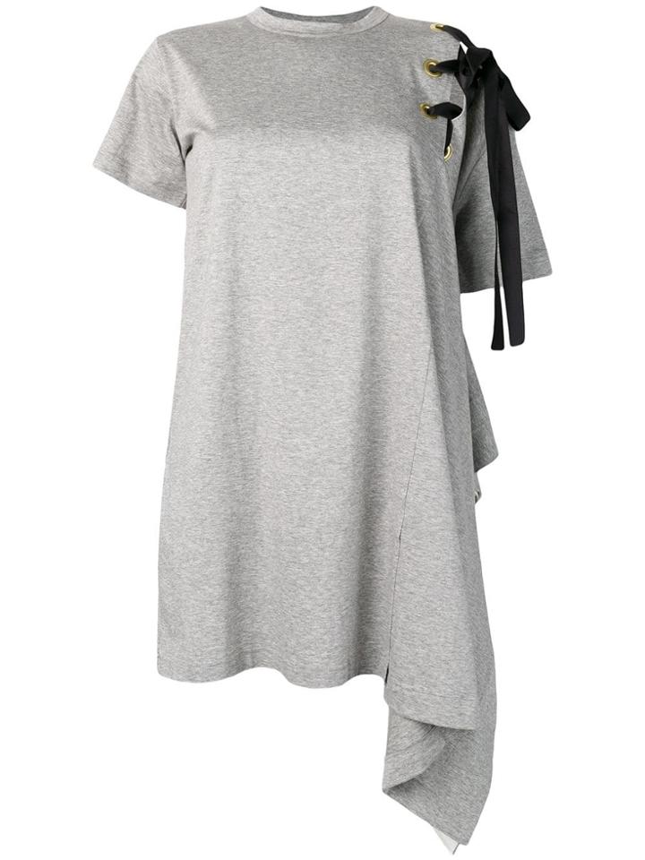 Sacai Asymmetric T-shirt Dress - Grey