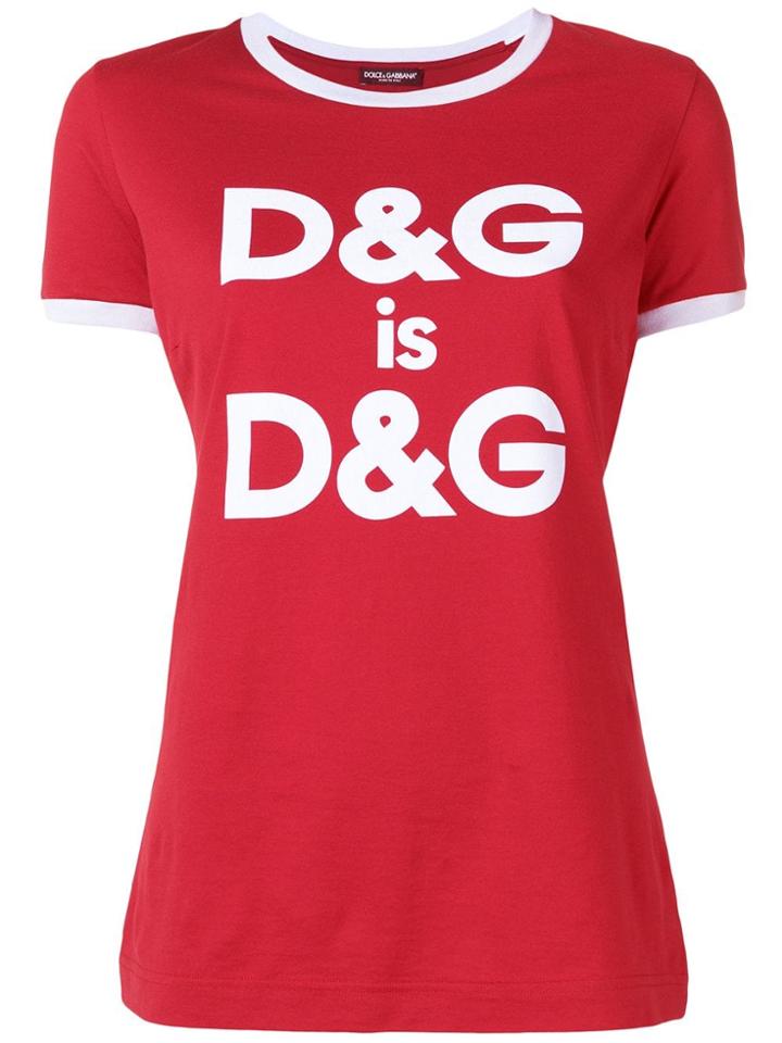 Dolce & Gabbana Slogan Print T-shirt - Red