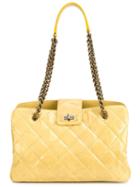 Chanel Vintage Quilted Tote, Women's, Yellow/orange