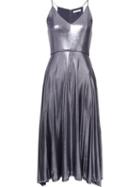 Halston Heritage Metallic (grey) Flared Dress, Women's, Size: 8, Polyester/spandex/elastane/rayon