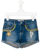 Philipp Plein Kids Lollipop Denim Shorts, Girl's, Size: 8 Yrs, Blue