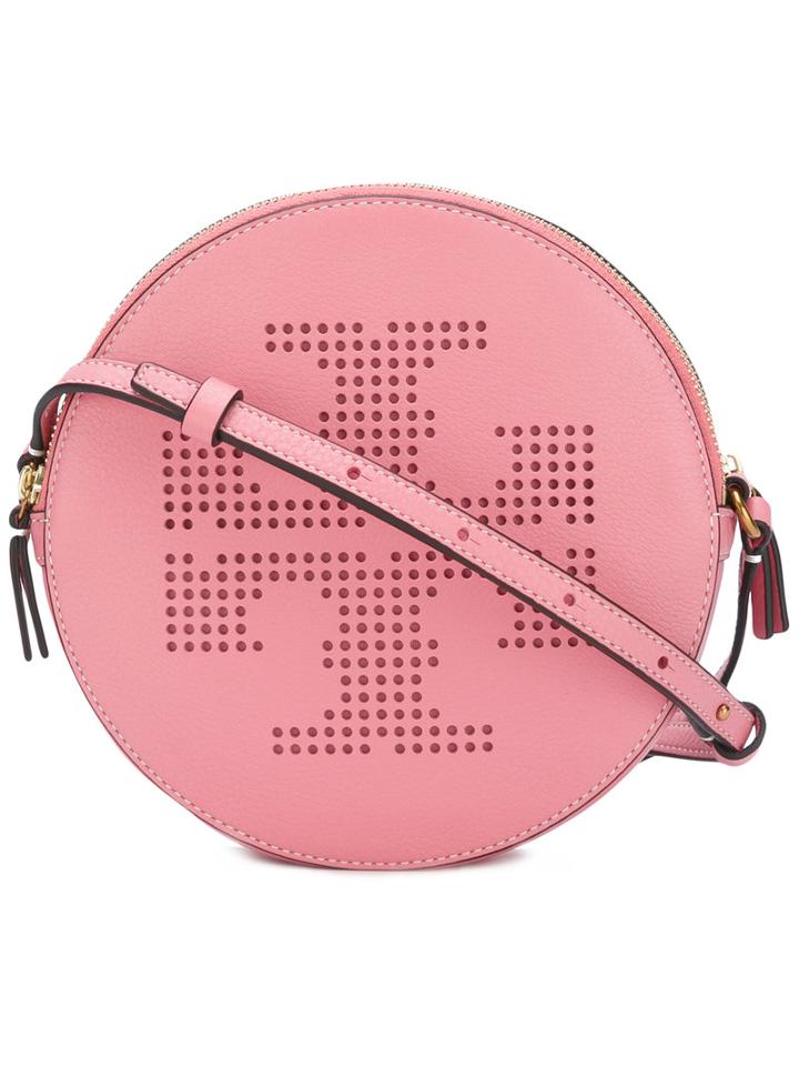 Tory Burch Perforated Logo Crossbody Bag, Women's, Pink/purple, Leather