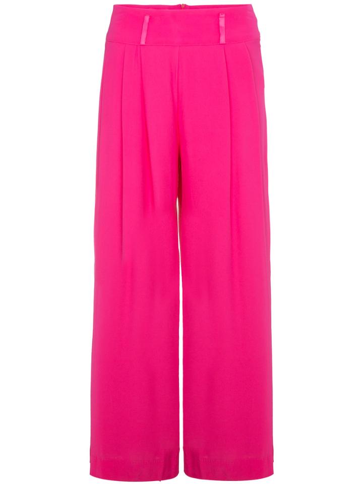Staud Elodie Front Pleat Trousers - Pink & Purple