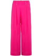 Staud Elodie Front Pleat Trousers - Pink & Purple