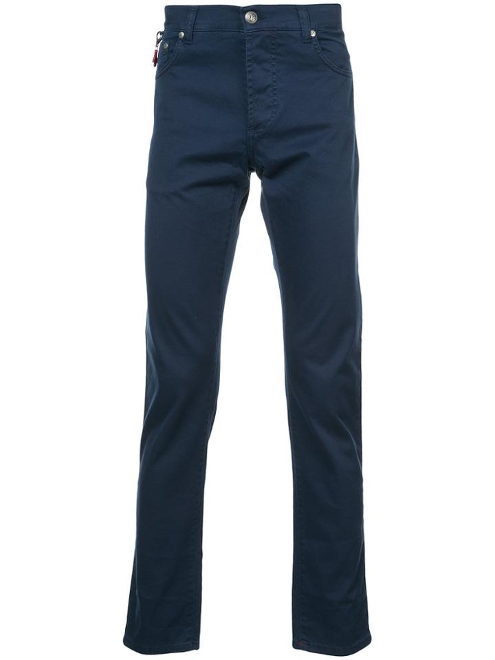 Isaia Slim-fit Trousers - Blue