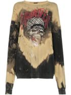 R13 Battle Punk Bleached Sweater - Brown