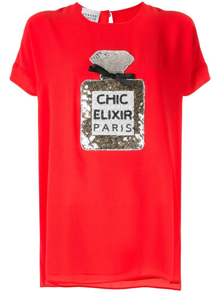 Edward Achour Paris Sequinned T-shirt - Red