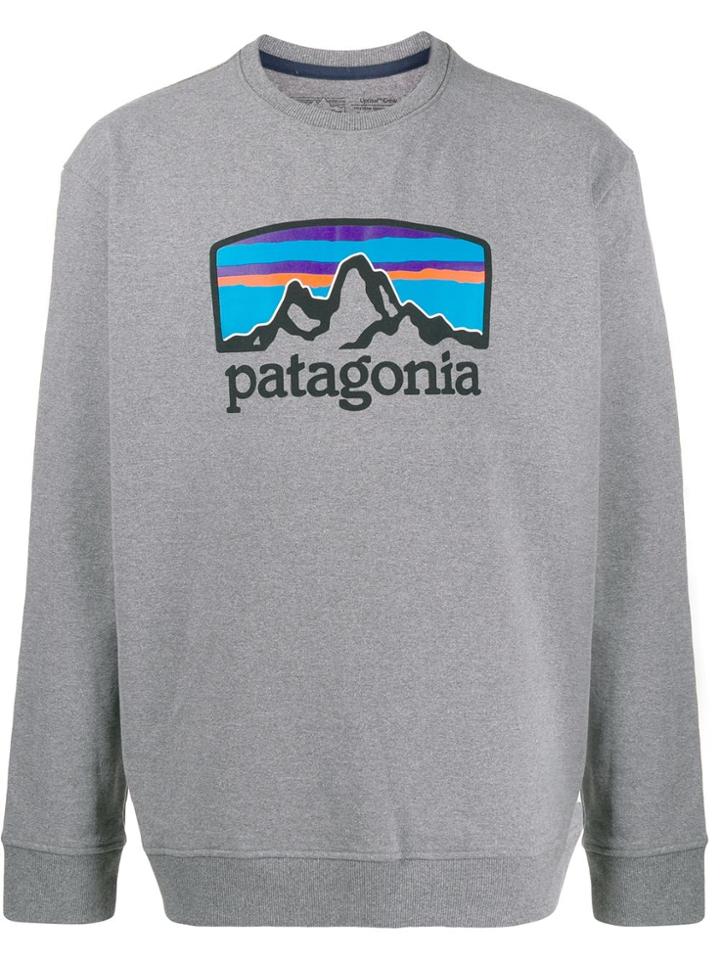 Patagonia Logo Print Jumper - Grey