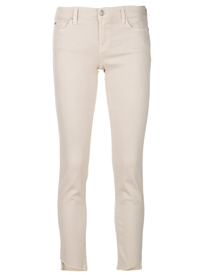 7 For All Mankind Cropped Slit Detail Jeans - Nude & Neutrals
