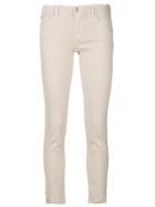 7 For All Mankind Cropped Slit Detail Jeans - Nude & Neutrals