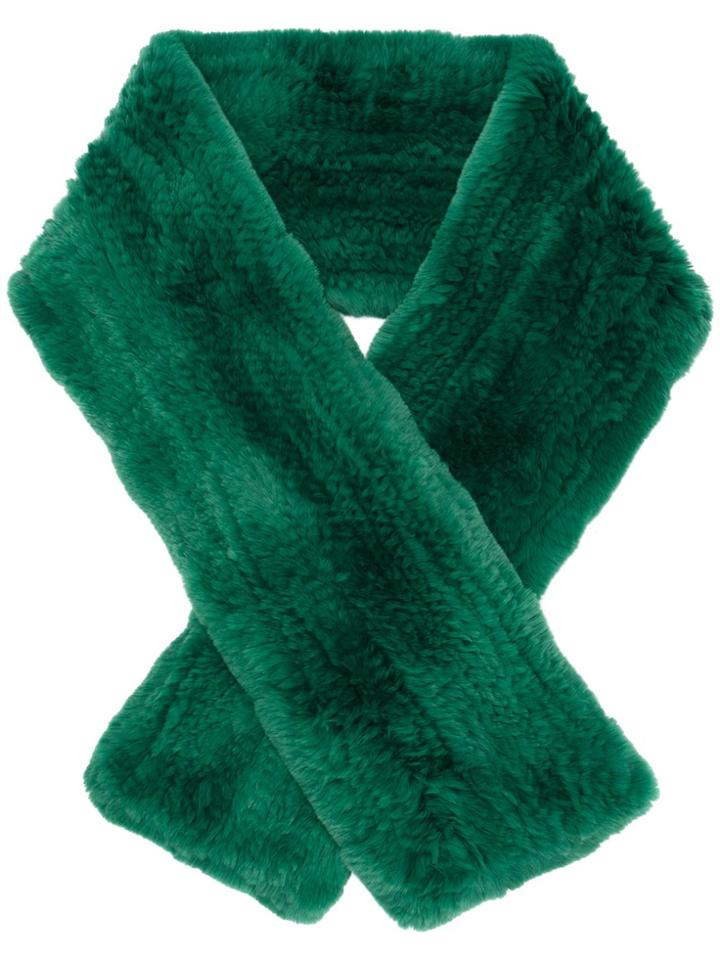 Yves Salomon Four Rex Scarf - Green