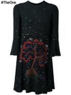 Valentino 'cherry Tree' Dress, Women's, Size: 44, Black, Silk/spandex/elastane