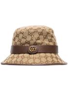 Gucci Gg Supreme Fedora Bucket Hat - Brown