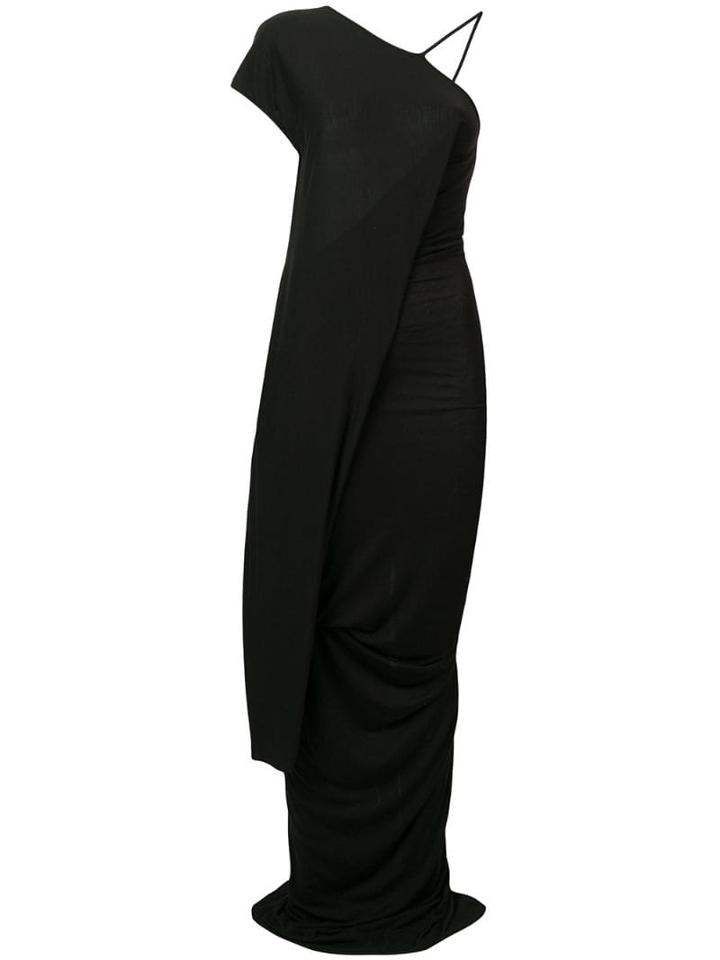 Rick Owens Lilies Draped One-shoulder Dress - Black