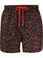 Paul Smith Leopard Print Swim Shorts - Red