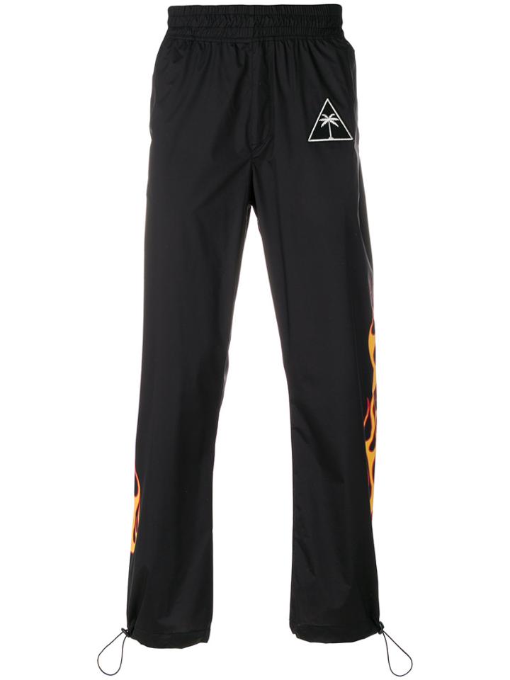 Palm Angels Flame Print Track Pants - Black