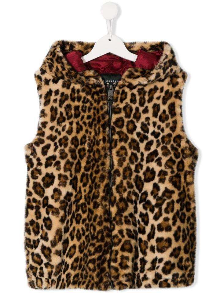 John Richmond Junior Leopard Print Gilet - Brown