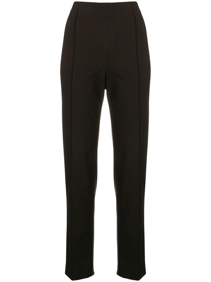 Romeo Gigli Vintage Pinstriped Trousers - Black