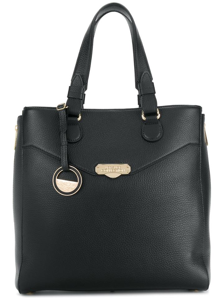 Versace Collection Textured Logo Tote - Black