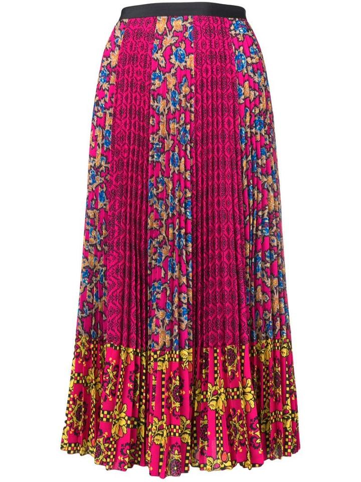 Red Valentino Mixed Print Midi Skirt - Pink