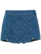 Andrea Bogosian Quilted Denim Short Skirt - Blue