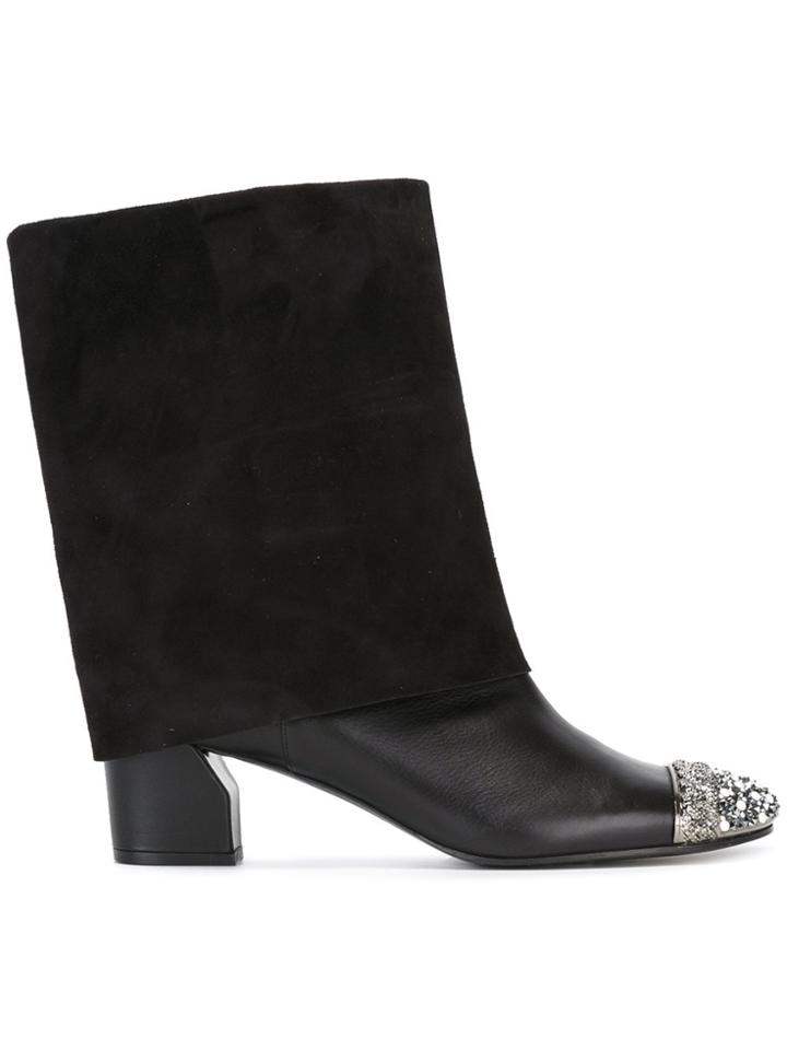 Casadei Foldover Toe Cap Boots - Black