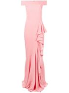 Alexander Mcqueen Off-the-shoulder Evening Dress - Pink