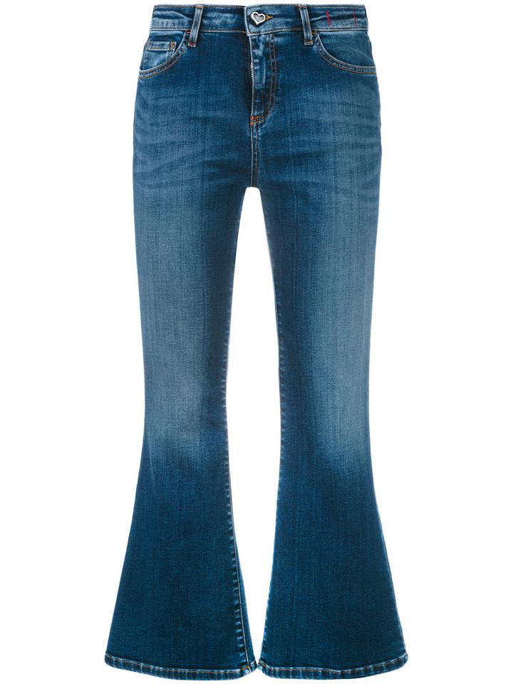 Twin-set Cropped Flared Jeans, Women's, Size: 29, Blue, Cotton/polyester/elastodiene