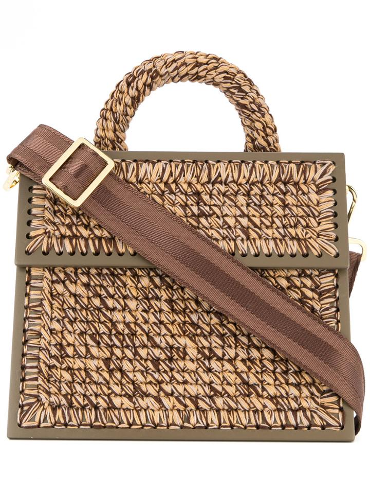 0711 Copacabana Large Woven Handbag - Multicolour