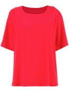 Alberto Biani - Coral Blouse - Women - Polyester/triacetate - 44, Women's, Red, Polyester/triacetate