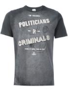 Vivienne Westwood Man 'politicians/criminals' T-shirt, Men's, Size: Large, Grey, Cotton