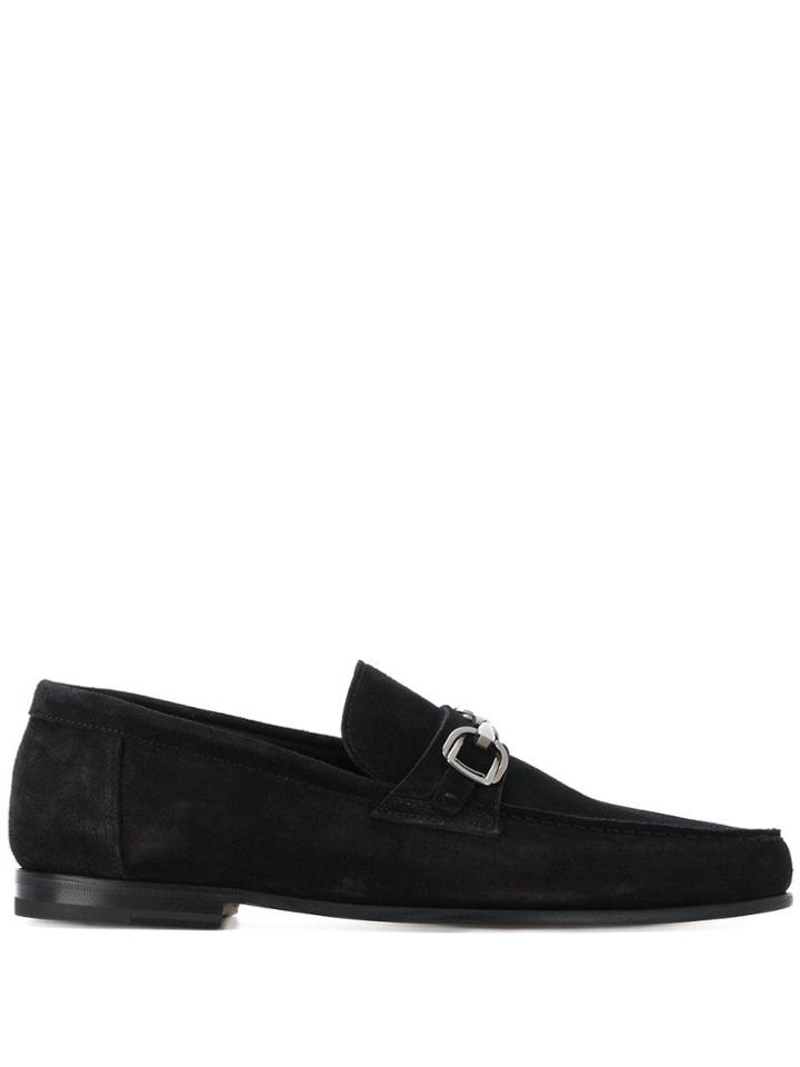 Santoni Horsebit Detail Loafers - Black