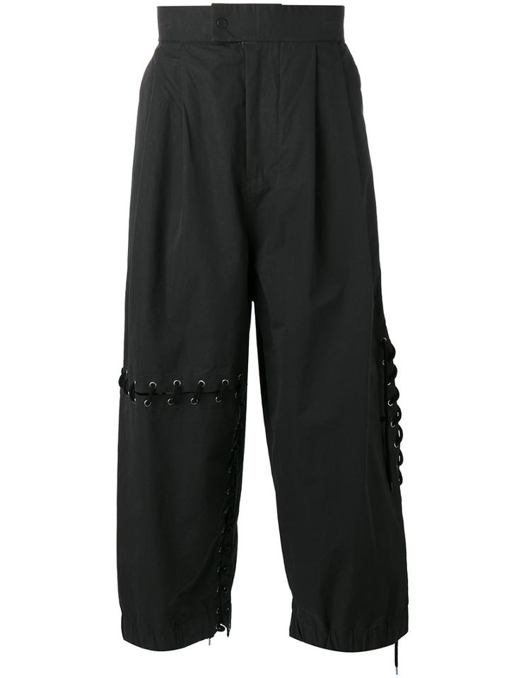 Craig Green Laced Track Pants, Men's, Size: Small, Black, Cotton/nylon/polyester